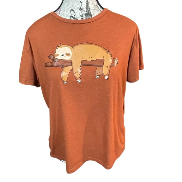 Tops - Brown Sloth Graphic T-Shirt